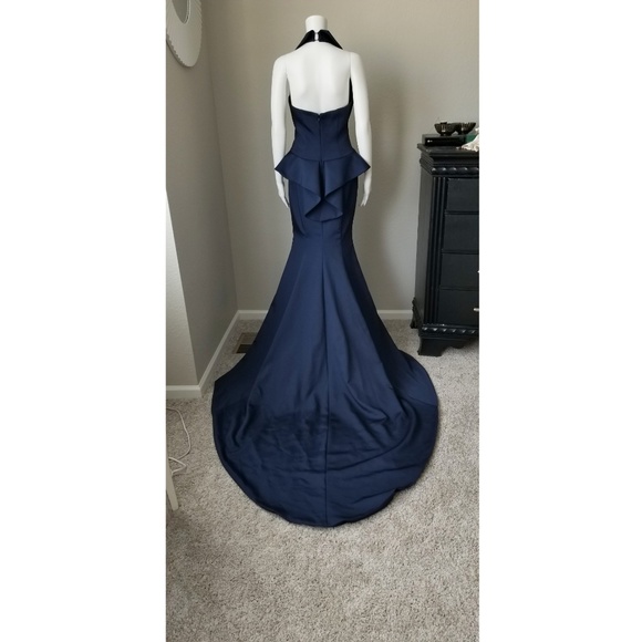 John Paul Ataker couture navy gown - Picture 3 of 7